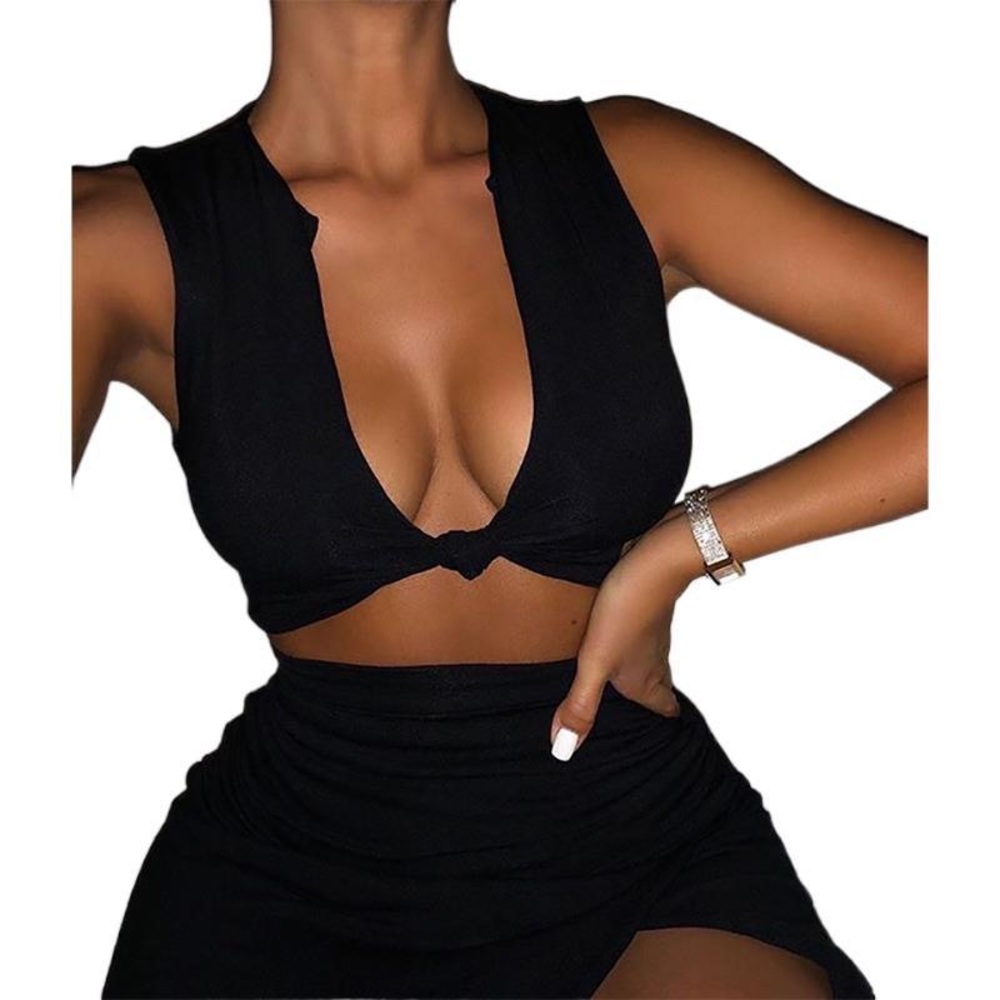 Story1440 Black Kink Top (crop tie) NWT